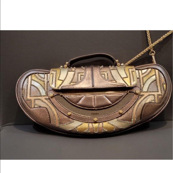 Fendi Handbags - Fendi Vanity bag goat leather+Swarovski crystals